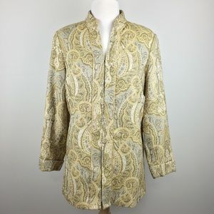Laura Ashley Tapestry Paisley Jacket Gold Sz PM